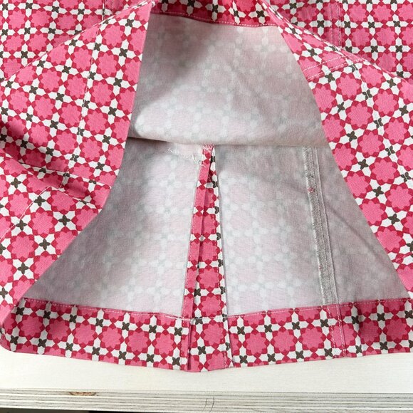 Talbots Cotton Blend Pencil Skirt Women's 8 Stretch Geometric Pink Red - Picture 4 of 9